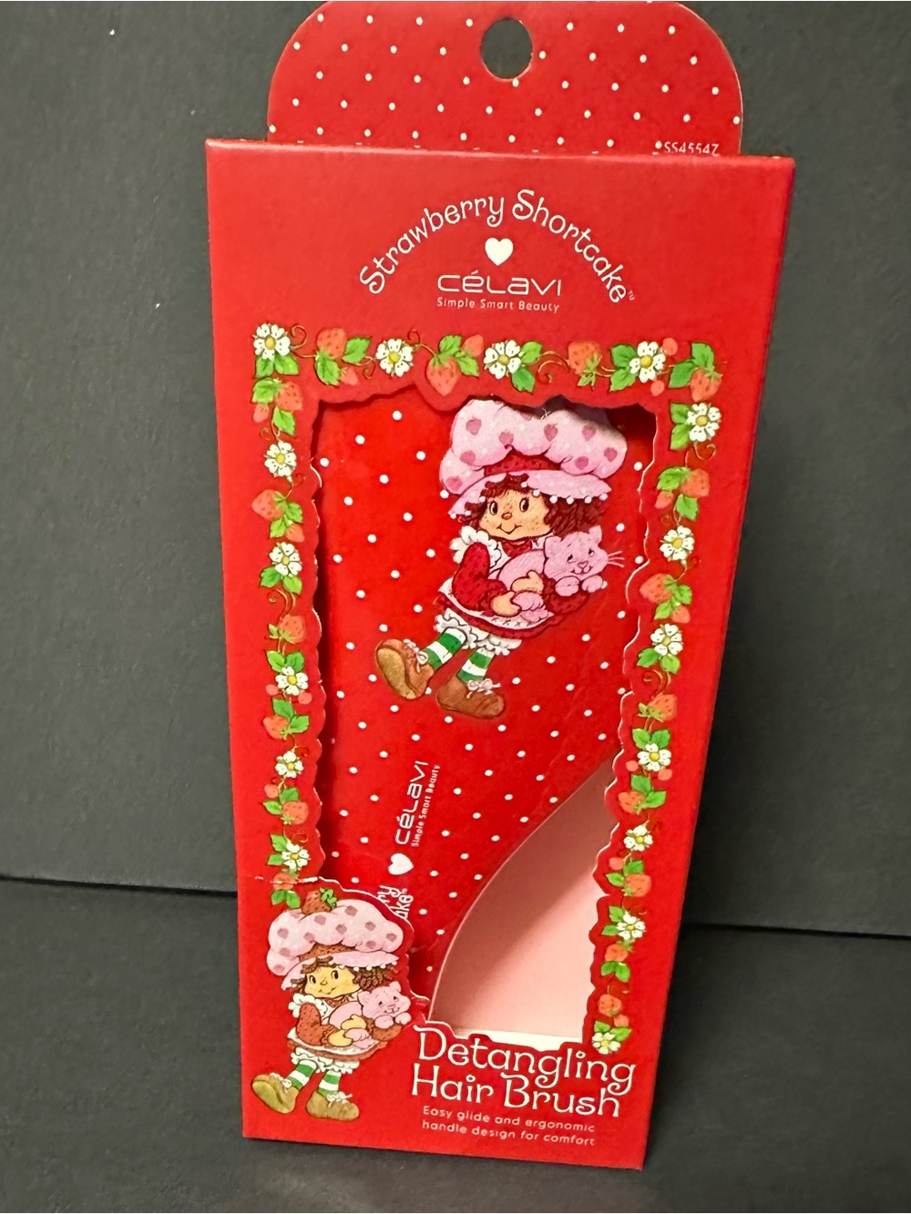 Celavi Strawberry Shortcake Red Detangling Hair Brush for Kids